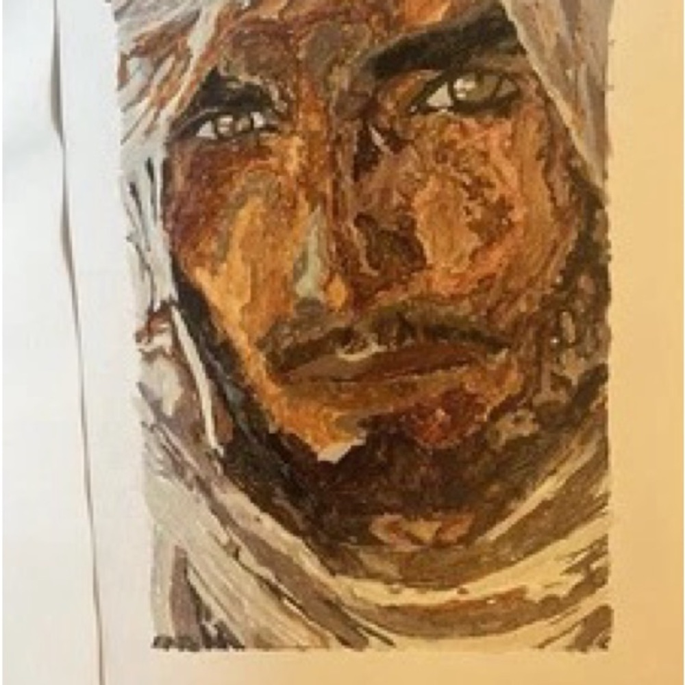 Golden Eyed Man Painting by Brittony Martin